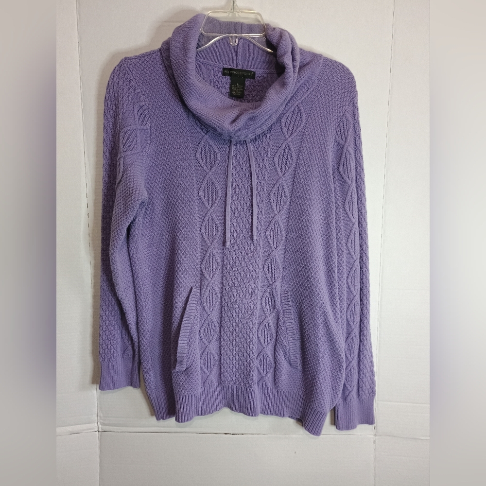 Preswick & Moore Purple Cowl Neck Sweater Size Large